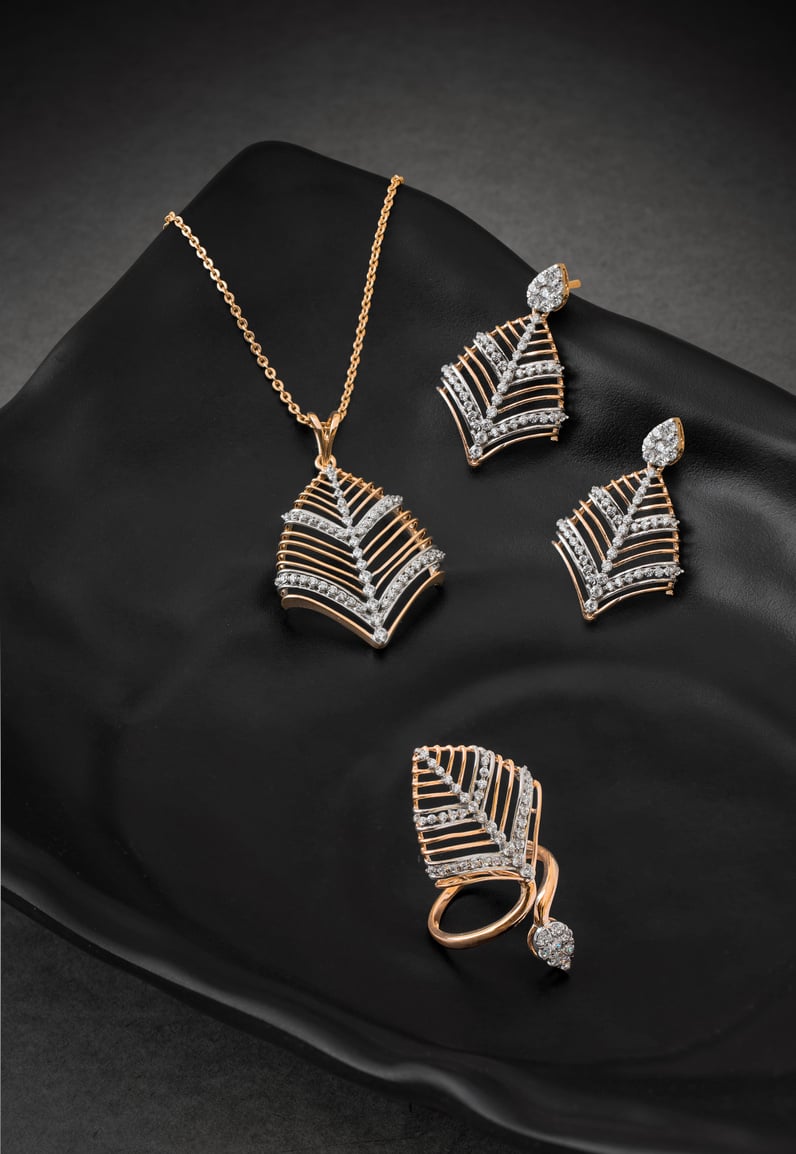 Luxurious Jewerly Set on Black Surface